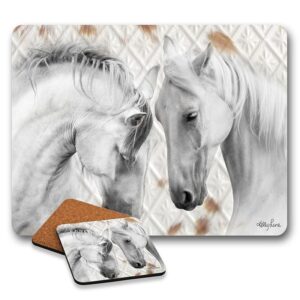 Kitchen Cork Backed Placemats AND Coasters Soul Horses Pair Set 6