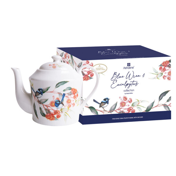 Ashdene French Country Kitchen Tea Pot Blue Wren Infuser Teapot