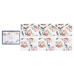 Ashdene Kitchen Cork Backed Placemats & Coasters Blue Wren Set 6