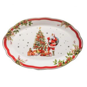 Elegant Kitchen Dining Spirit of Christmas Oval Serving Platter