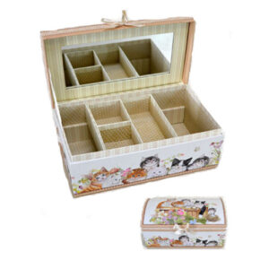 Childs Treasure Trinket Jewellery Box Cats Rectangle with Lid
