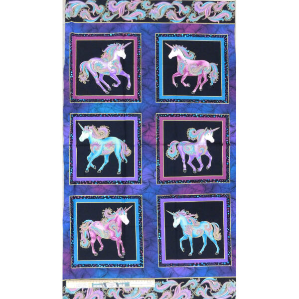 Patchwork Quilting Sewing Fabric Believe in Unicorns Panel 62x110cm