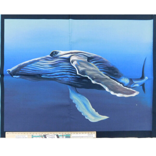 Patchwork Quilting Sewing Fabric Dolphins Whale Panel 44x110cm