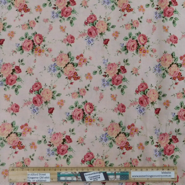 Quilting Patchwork Sewing Fabric Floral Promise Apricot 50x55cm FQ