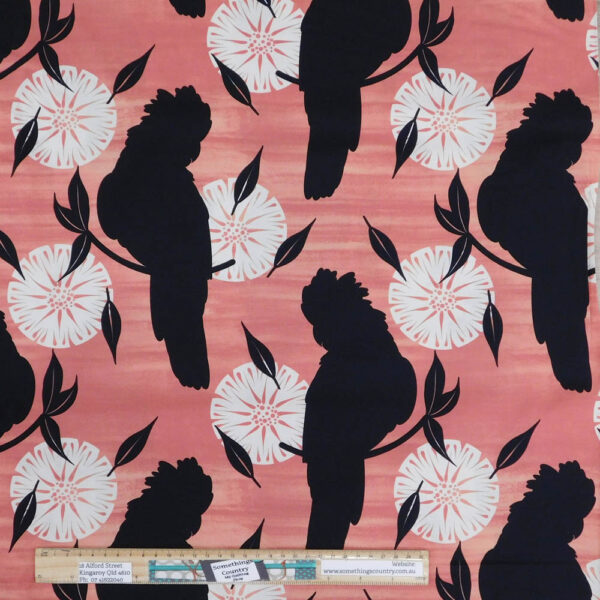 Quilting Patchwork Sewing Fabric Aust Cockatoo Silhouette 50x55cm FQ