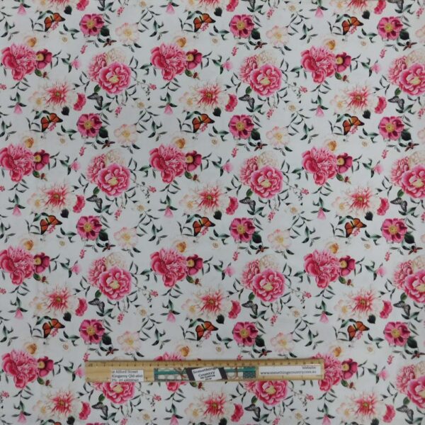 Quilting Patchwork Sewing Fabric Flower Festival Light 50x55cm FQ