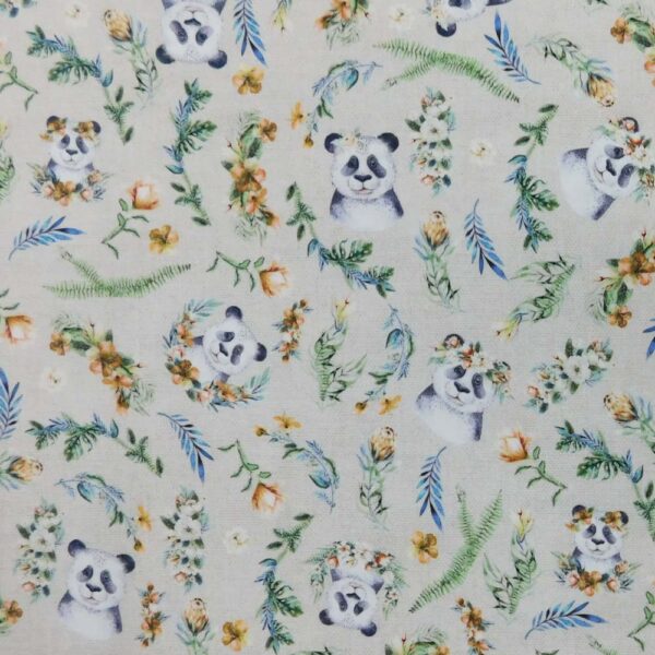 Quilting Patchwork Sewing Fabric Tropical Zoo Pandas 50x55cm FQ