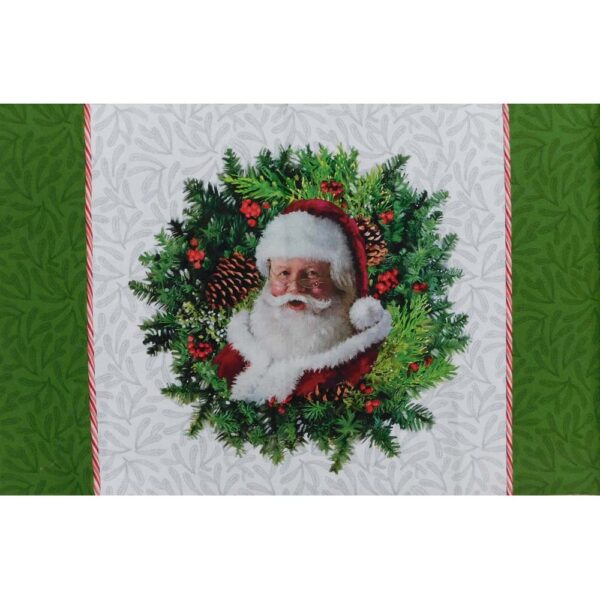Patchwork Quilting Sewing Fabric Here's Santa Placemat Panel 35x110cm