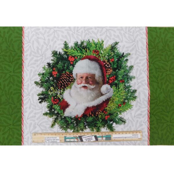 Patchwork Quilting Sewing Fabric Here's Santa Placemat Panel 35x110cm