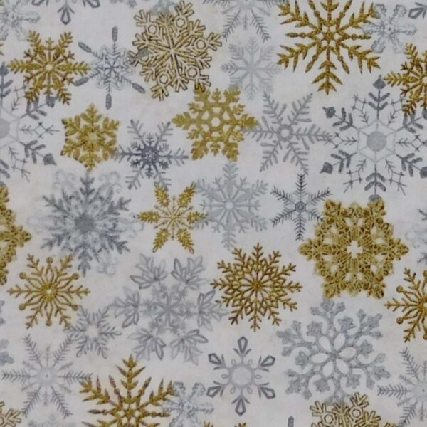 Quilting Patchwork Fabric White Christmas Snowflakes Allover 50x55cm FQ