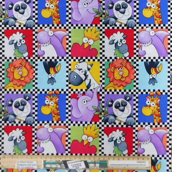 Quilting Patchwork Sewing Fabric Noah's Story Squares 50x55cm FQ