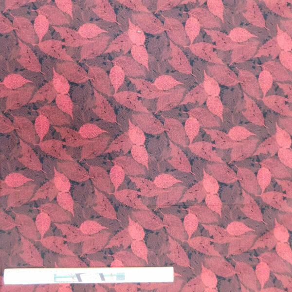 Quilting Patchwork Sewing Fabric Foliage Leaves Red 50x55cm FQ