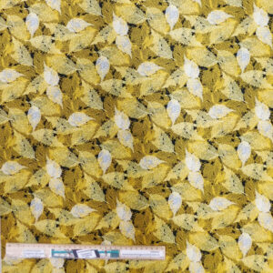 Quilting Patchwork Sewing Fabric Foliage Leaves Yellow 50x55cm FQ