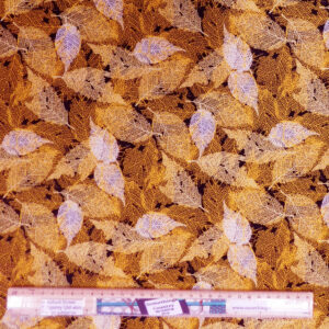 Quilting Patchwork Sewing Fabric Foliage Leaves Dark Gold 50x55cm FQ