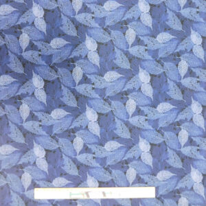 Quilting Patchwork Sewing Fabric Foliage Leaves Light Navy 50x55cm FQ