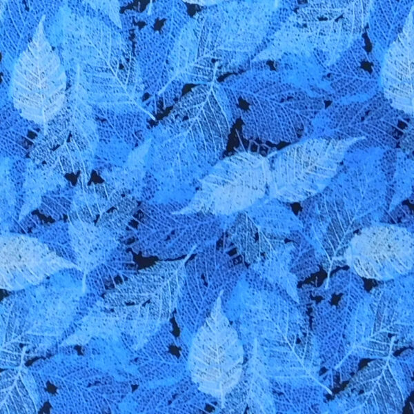 Quilting Patchwork Sewing Fabric Foliage Leaves Light Blue 50x55cm FQ