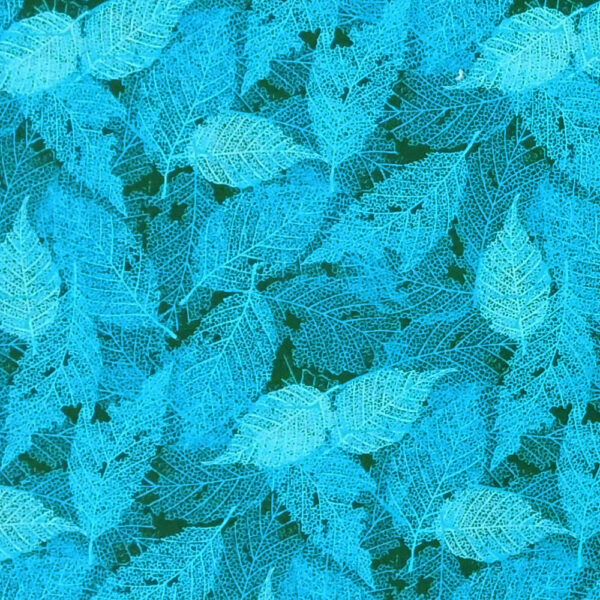 Quilting Patchwork Sewing Fabric Foliage Leaves Light Teal 50x55cm FQ