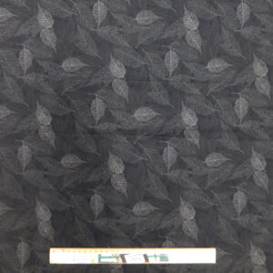 Quilting Patchwork Sewing Fabric Foliage Leaves Black 50x55cm FQ