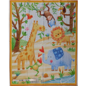 Patchwork Quilting Sewing Fabric Wee Ones Jungle Cot Panel 92x110cm