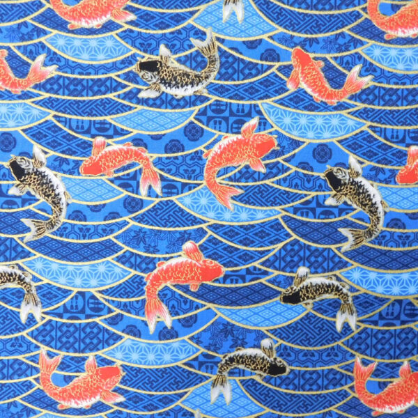 Patchwork Quilting Sewing Fabric Japanese Koi Fish 50x55cm FQ