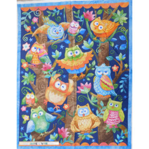 Patchwork Quilting Sewing Fabric Wee Ones Owls Cot Panel 92x110cm