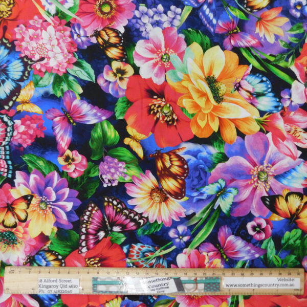 Quilting Patchwork Sewing Fabric Fantasy Floral Butterfly 50x55cm FQ