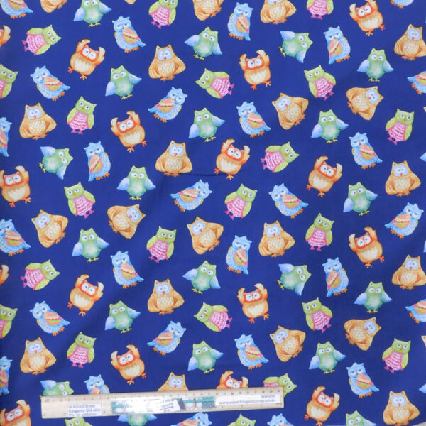 Quilting Patchwork Sewing Fabric Wee Ones Owls Allover 50x55cm FQ