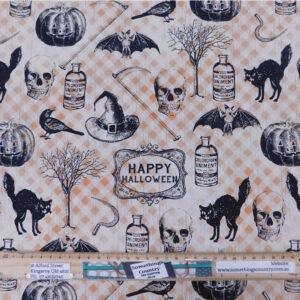 Quilting Patchwork Sewing Fabric Happy Halloween 50x55cm FQ