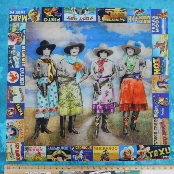 Patchwork Quilting Sewing Lipstick Cowgirl Panel 61x110cm