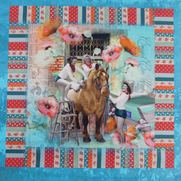 Patchwork Quilting Sewing Lipstick Cowgirl Panel 61x110cm