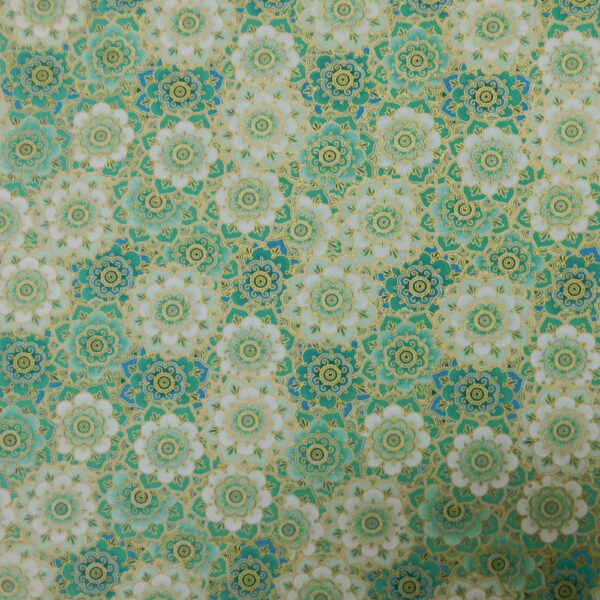 Quilting Patchwork Sewing Fabric Imperial Garden Green Floral 50x55cm FQ