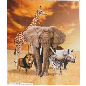 Patchwork Quilting Sewing African Safari Animals Panel 95x110cm