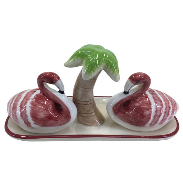 French Country Novelty Kitchen Dining Flamingo Salt and Pepper Set