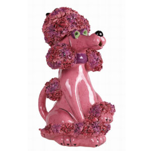 Collectable Novelty Kitchen Blue Sky Pink Poodle Dog China Tea Pot