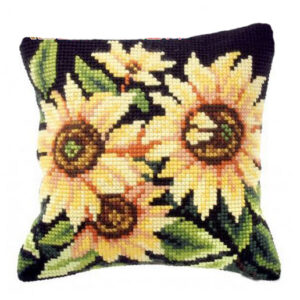 Crafting Kit Sunflowers Cross Stitch Cushion Inc Canvas and Thread