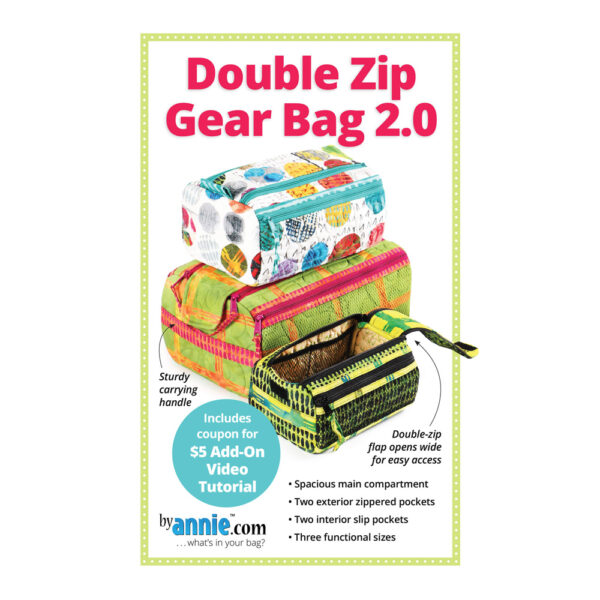 Quilting Sewing By Annie Double Zip Gear Bags 2.0 Pattern Only