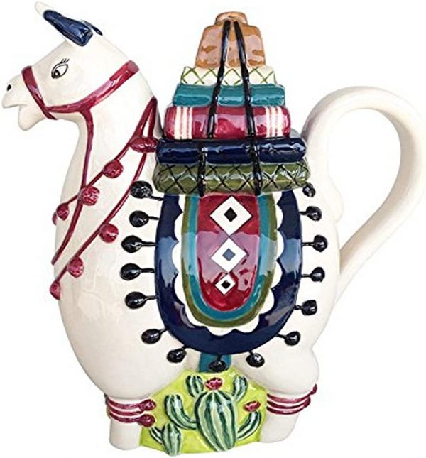 Collectable Novelty Kitchen Blue Sky Llama China Tea Pot