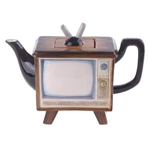 Collectable Novelty Kitchen Blue Sky TV Television China Tea Pot