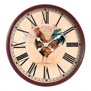 Clock French Country Wall 60cm Metal Rooster Large