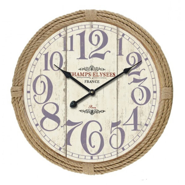 Clock French Country Wall 60cm Champs Elysees Large Rope