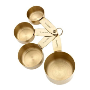 Kitchen Gold Colour Set of 4 Metal Measuring Cups