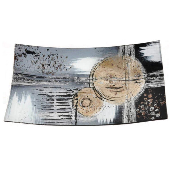 Printed Glass Decorative Plate Stracta Grey Abstract Ornamental Rectangle