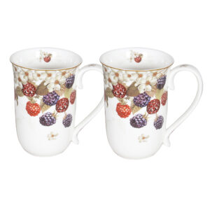 Elegant Kitchen 405mm Tea Coffee Mugs Wild Berry Set of 2