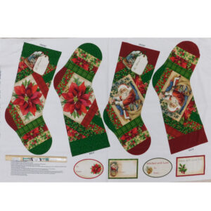 Patchwork Quilting Fabric Christmas Stockings Panel 73x110cm