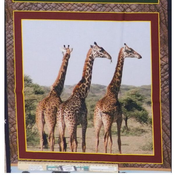 Patchwork Quilting Fabric On Safari Elephant Giraffe Rhino 150x110cm