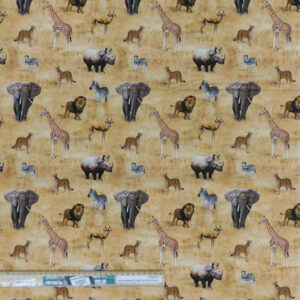 Quilting Patchwork Sewing Fabric African Safari Allover 50x55cm FQ