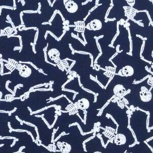 Quilting Patchwork Sewing Fabric Skeletons Glow Halloween 50x55cm FQ