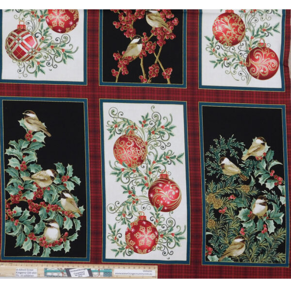 Patchwork Quilting Fabric Christmas Elegance Panel 60x110cm