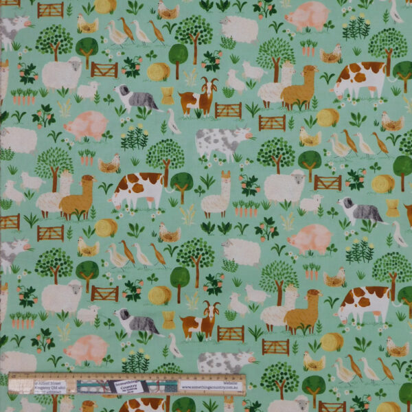 Quilting Patchwork Sewing Fabric Dale Farm Animals 50x55cm FQ
