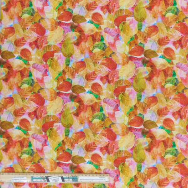 Quilting Patchwork Sewing Fabric Mystic Leaves Orange 50x55cm FQ